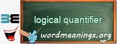 WordMeaning blackboard for logical quantifier
